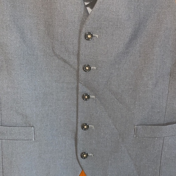 Dark Gray/Black, 5 Button, 2 Pocket Dress/Business Vest. Side vent w/49” Chest - Picture 2 of 10